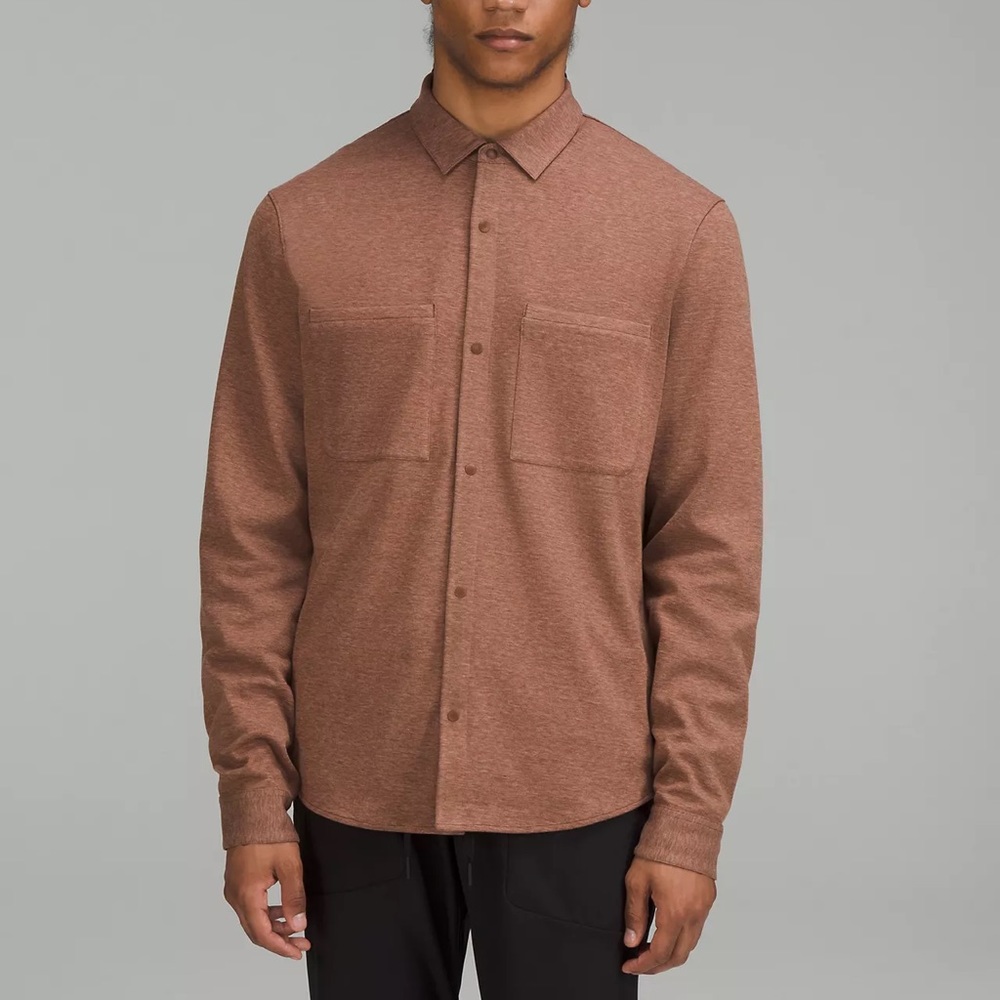 LULULEMON soft knit overshirt XL heathered roasted brown